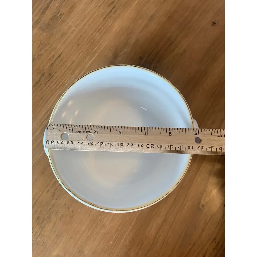 Sur La Table Round Covered Baking Dish White Serving Dish Soup 6
